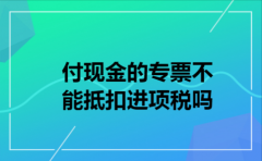  付现金的专票不能抵扣进项税吗